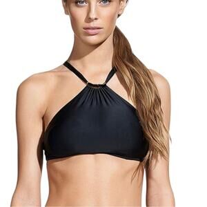 Elegant Black Halter Bikini Top